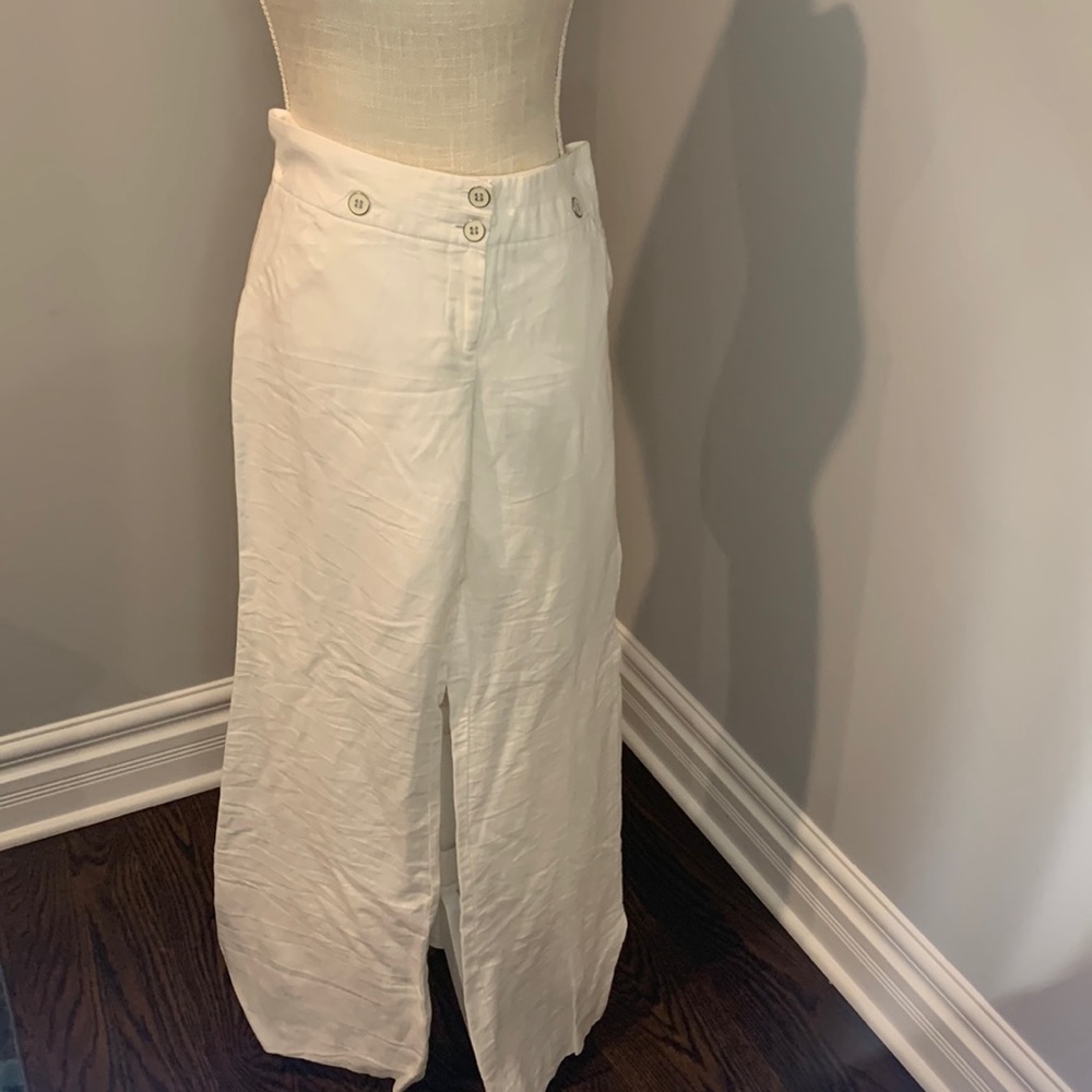 Wide leg pants, cotton, size 6
